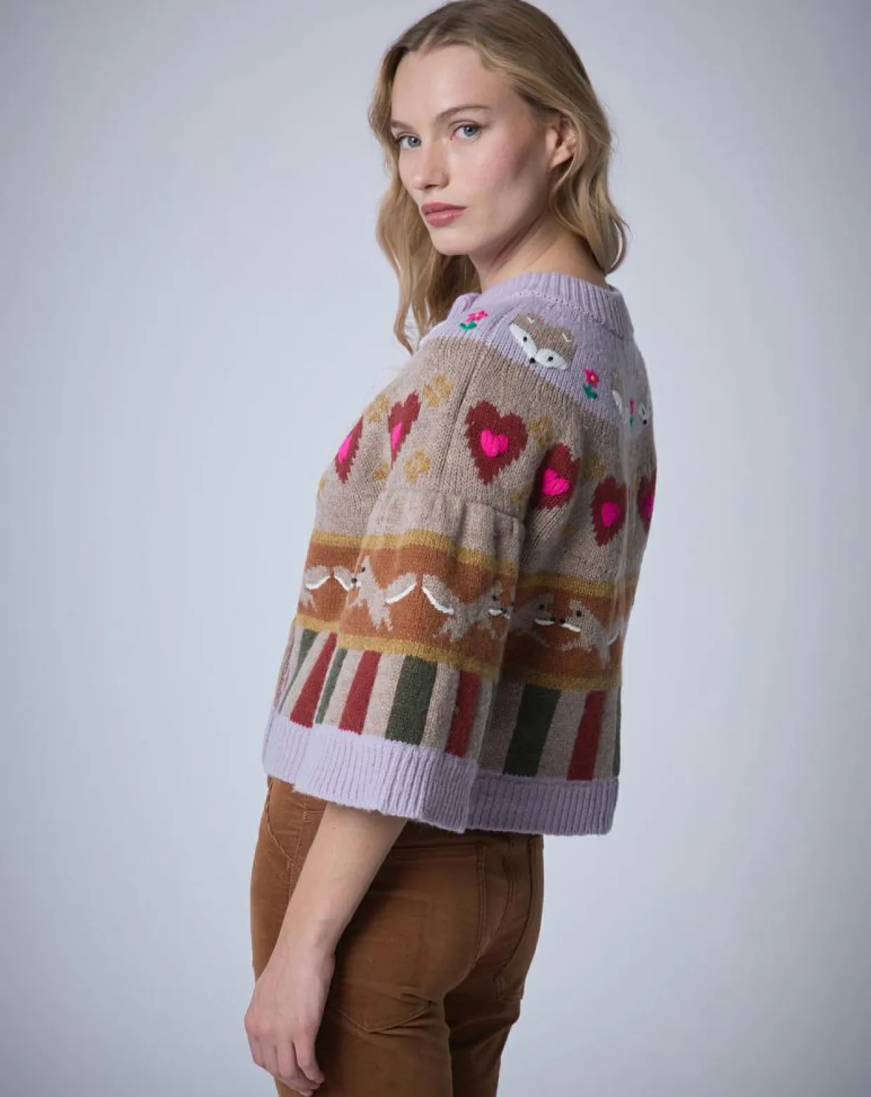 Cardigan 100% Laine Fox Farm unique-Manoush Online