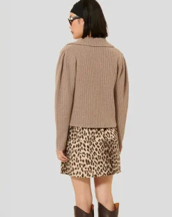 Cardigan 100% Laine Goldie noisette-Tara Jarmon Hot
