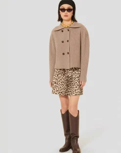 Cardigan 100% Laine Goldie noisette-Tara Jarmon Hot