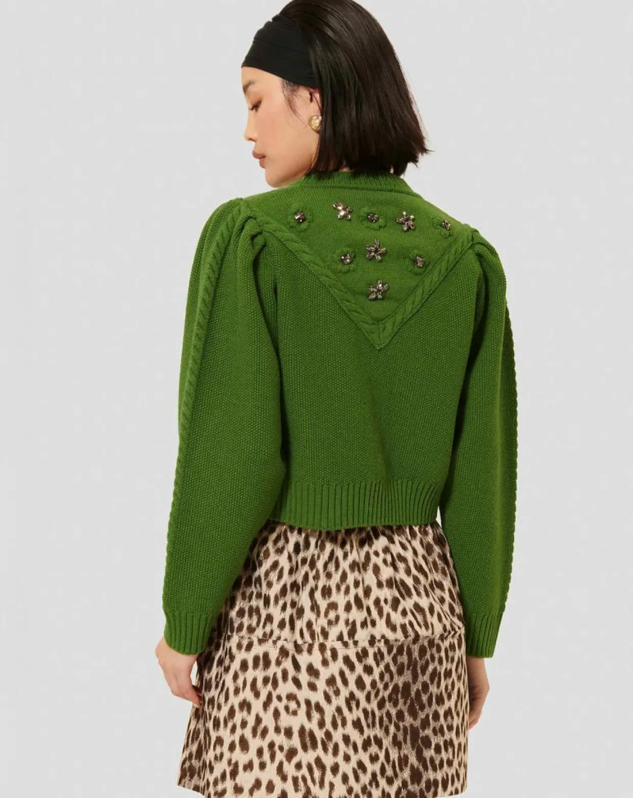 Cardigan 100% Laine Gustave cactus-Tara Jarmon
