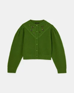 Cardigan 100% Laine Gustave cactus-Tara Jarmon