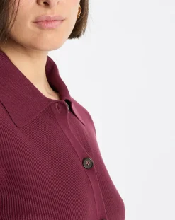 Femme Marc O'Polo Gilets Et Cardigans^Cardigan col polo rouge foncé