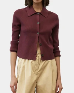 Femme Marc O'Polo Gilets Et Cardigans^Cardigan col polo rouge foncé