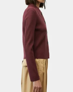 Femme Marc O'Polo Gilets Et Cardigans^Cardigan col polo rouge foncé