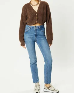 Cardigan cropped Washed Rib marron-BDG by Urban Outfitters Discount