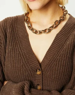 Cardigan cropped Washed Rib marron-BDG by Urban Outfitters Discount
