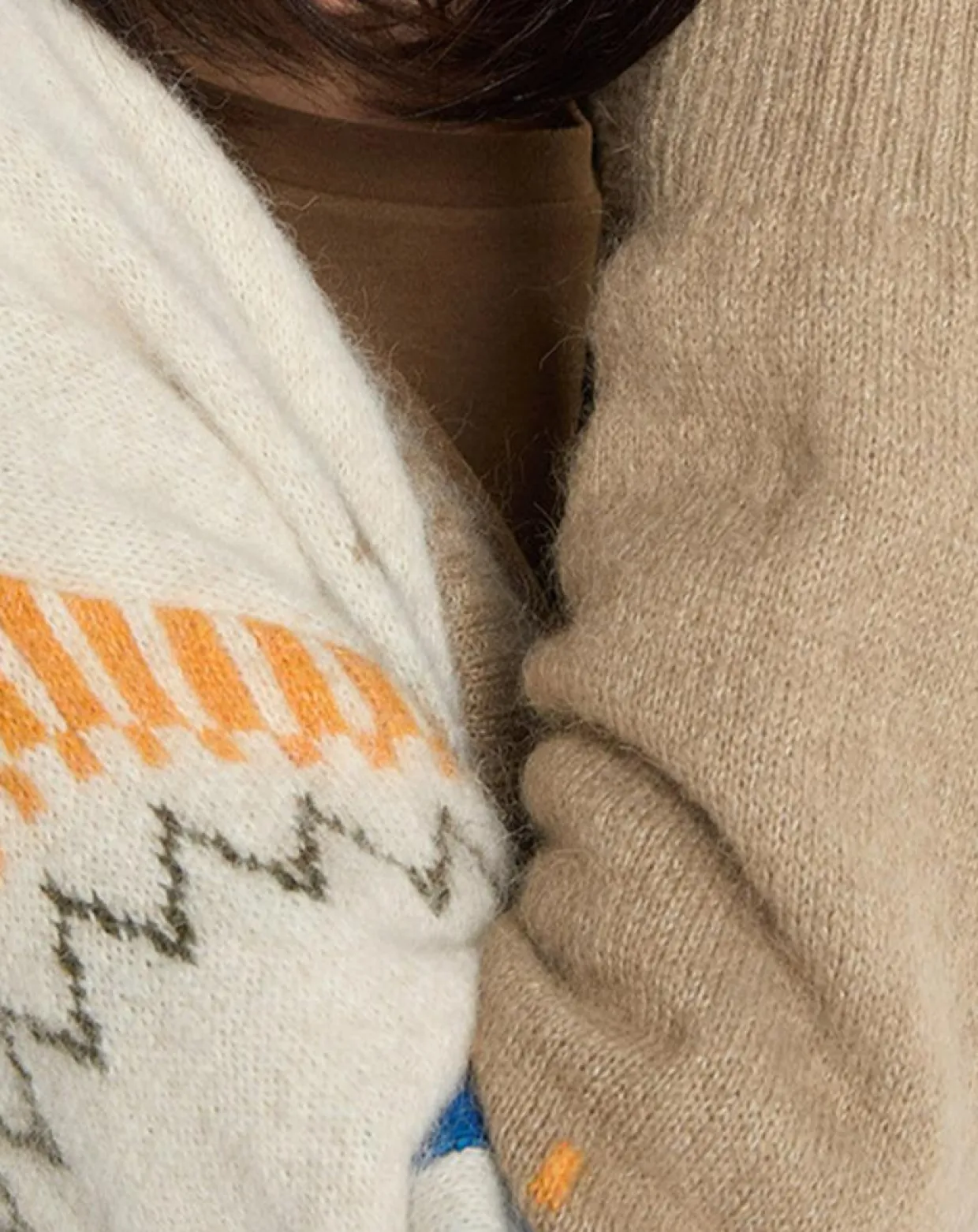Cardigan en Alpaga, Laine & Cachemire mélangés jacquard graphique multicolore-Marc O'Polo