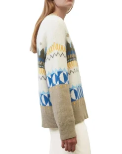 Cardigan en Alpaga, Laine & Cachemire mélangés jacquard graphique multicolore-Marc O'Polo