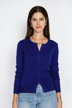 Femme Assuili Gilets Et Cardigans^Cardigan en Cachemire mélangé ras de cou bleu nuit