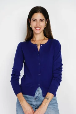 Femme Assuili Gilets Et Cardigans^Cardigan en Cachemire mélangé ras de cou bleu nuit