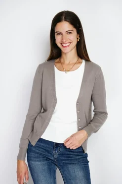 Femme Assuili Gilets Et Cardigans^Cardigan en Cachemire mélangé col V taupe
