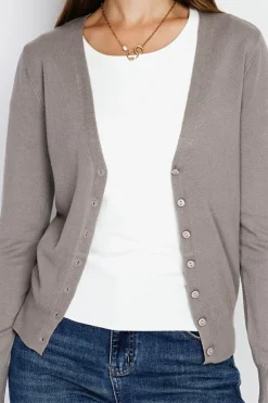 Femme Assuili Gilets Et Cardigans^Cardigan en Cachemire mélangé col V taupe