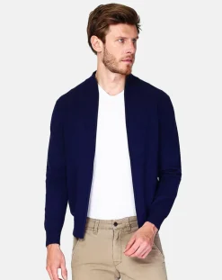 Cardigan en Cachemire mélangé Corentin bleu nuit-C&Jo Outlet