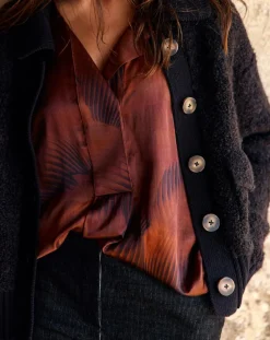 Cardigan en Laine & Alpaga mélangés Manon noir-Lauren Vidal New