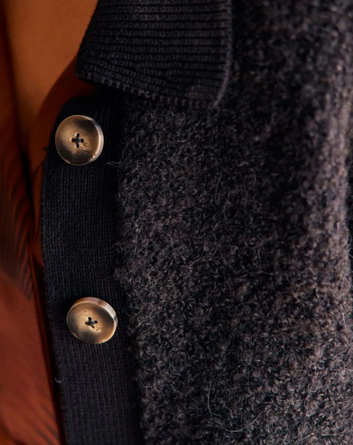 Cardigan en Laine & Alpaga mélangés Manon noir-Lauren Vidal New