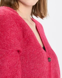 Cardigan en Laine & Alpaga mélangés framboise-Marc O'Polo Sale