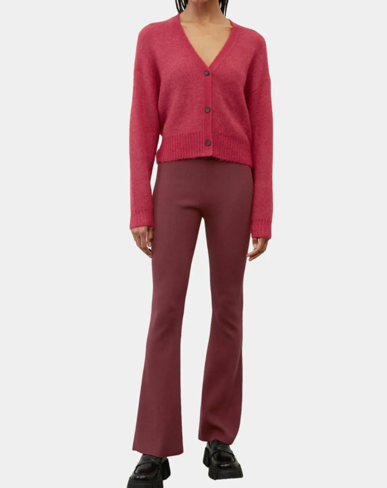 Cardigan en Laine & Alpaga mélangés framboise-Marc O'Polo Sale