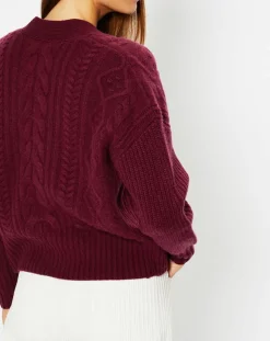 Femme Galeries Lafayette Gilets Et Cardigans^Cardigan en Laine & Cachemire Fabiola T col V bordeaux