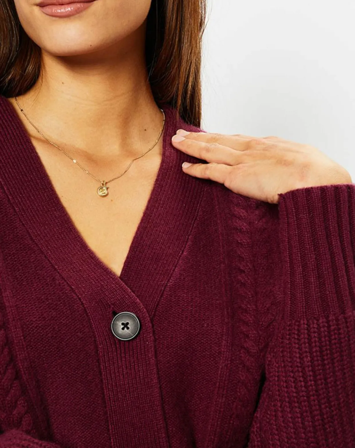 Femme Galeries Lafayette Gilets Et Cardigans^Cardigan en Laine & Cachemire Fabiola T col V bordeaux