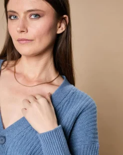 Cardigan en Laine & Cachemire mélangés Noémie bleu denim-Oscar et Louise Discount