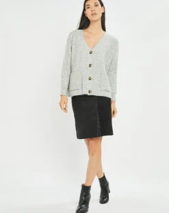 Femme Lauren Vidal Gilets Et Cardigans^Cardigan en Laine & Mohair mélangés Basal à sequins gris