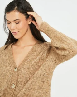 Cardigan en Laine & Mohair mélangés Seven sienne-Lauren Vidal Outlet