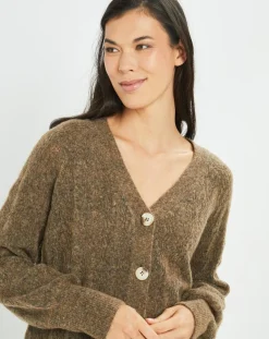 Cardigan en Laine & Mohair mélangés Seven moka-Lauren Vidal