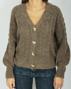 Cardigan en Laine & Mohair mélangés Seven moka-Lauren Vidal