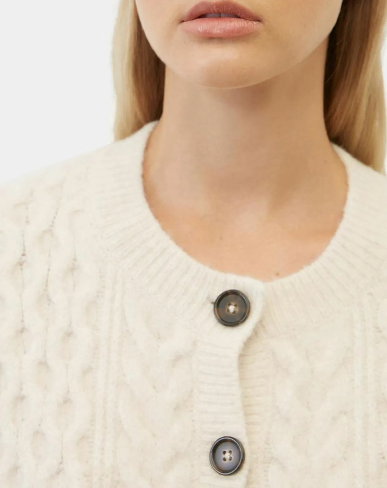 Cardigan en Laine mélangée à torsades écru-Marc O'Polo Discount