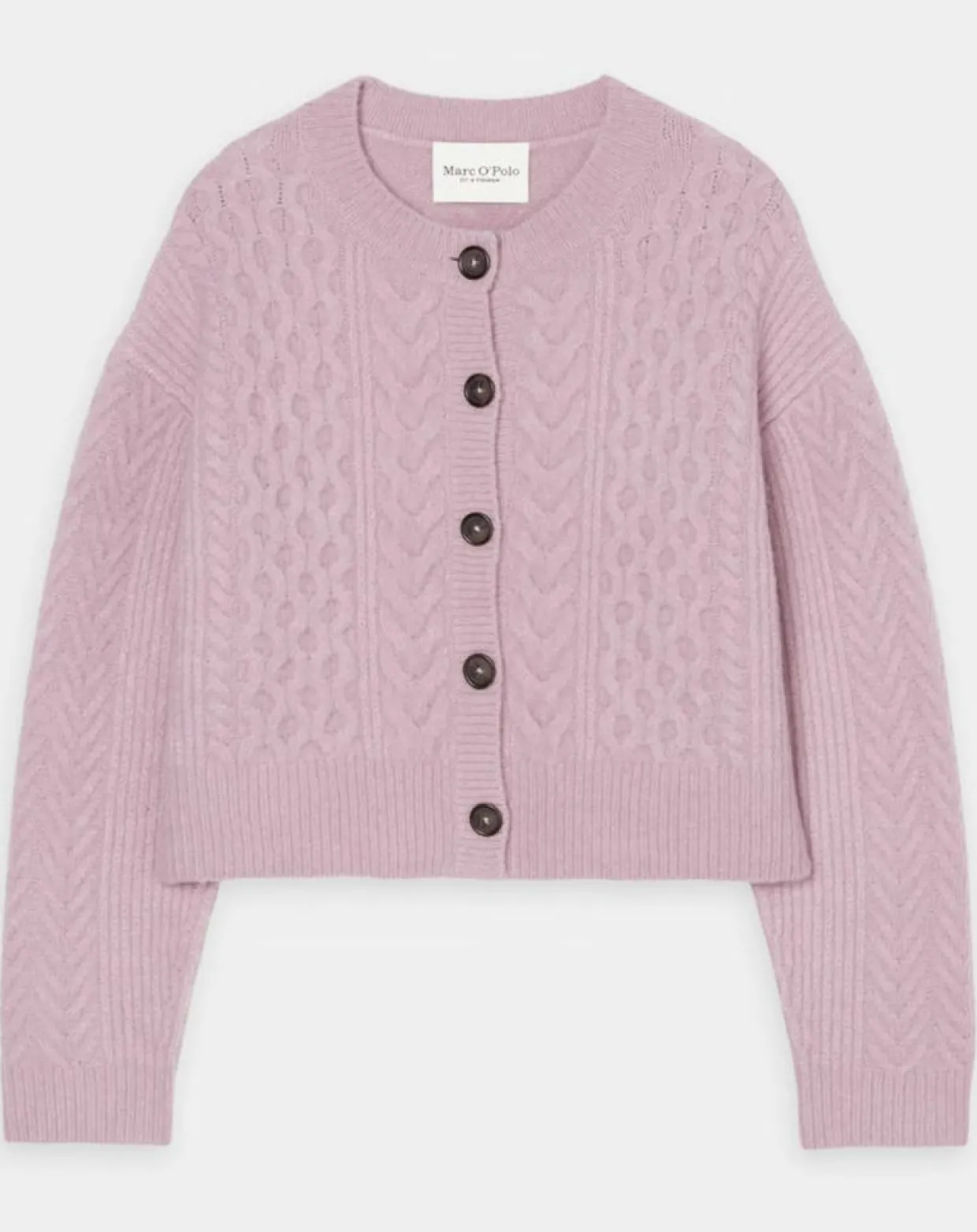 Cardigan en Laine mélangée à torsades rose-Marc O'Polo