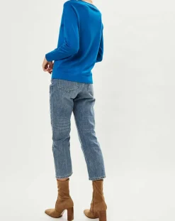 Cardigan en Maille fine Fanny bleu moyen-Galeries Lafayette