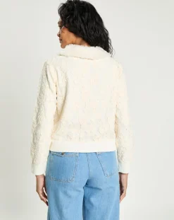 Cardigan Maille Dentelle ecru-Manoush Hot
