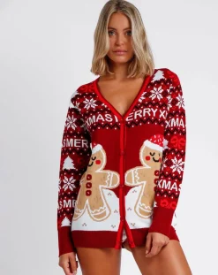 Cardigan Noël rouge-Mr Wonderful New