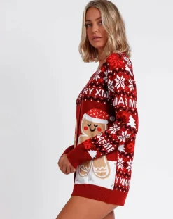 Cardigan Noël rouge-Mr Wonderful New