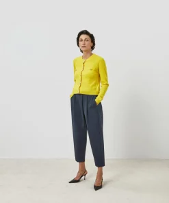 Cardigan Raven 100% Cachemire boutons et poches jaune-Rodier