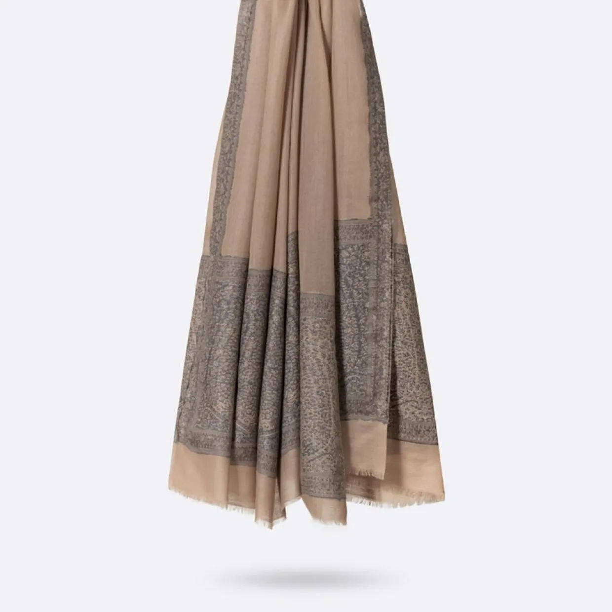 Carré 100% Soie Elisee sable - 130x200 cm-Petrusse Discount