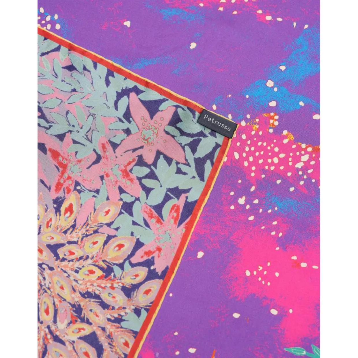 Carré 100% Soie Idylle néon - 105x105 cm-Petrusse Sale