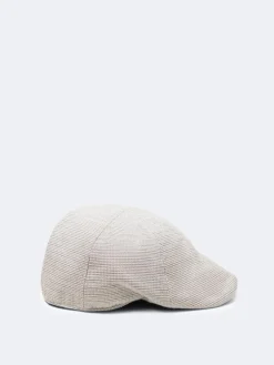 Casquette plate micro-motif blanc neige-Devred Sale