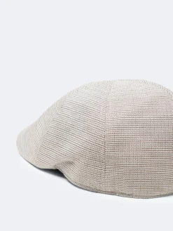 Casquette plate micro-motif blanc neige-Devred Sale