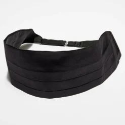 Ceinture de Smoking 100% Soie Mikael noire-Emporio Armani New