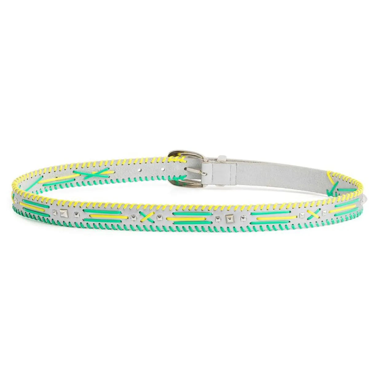 Ceinture en Cuir Dinka argentée-Wild Best