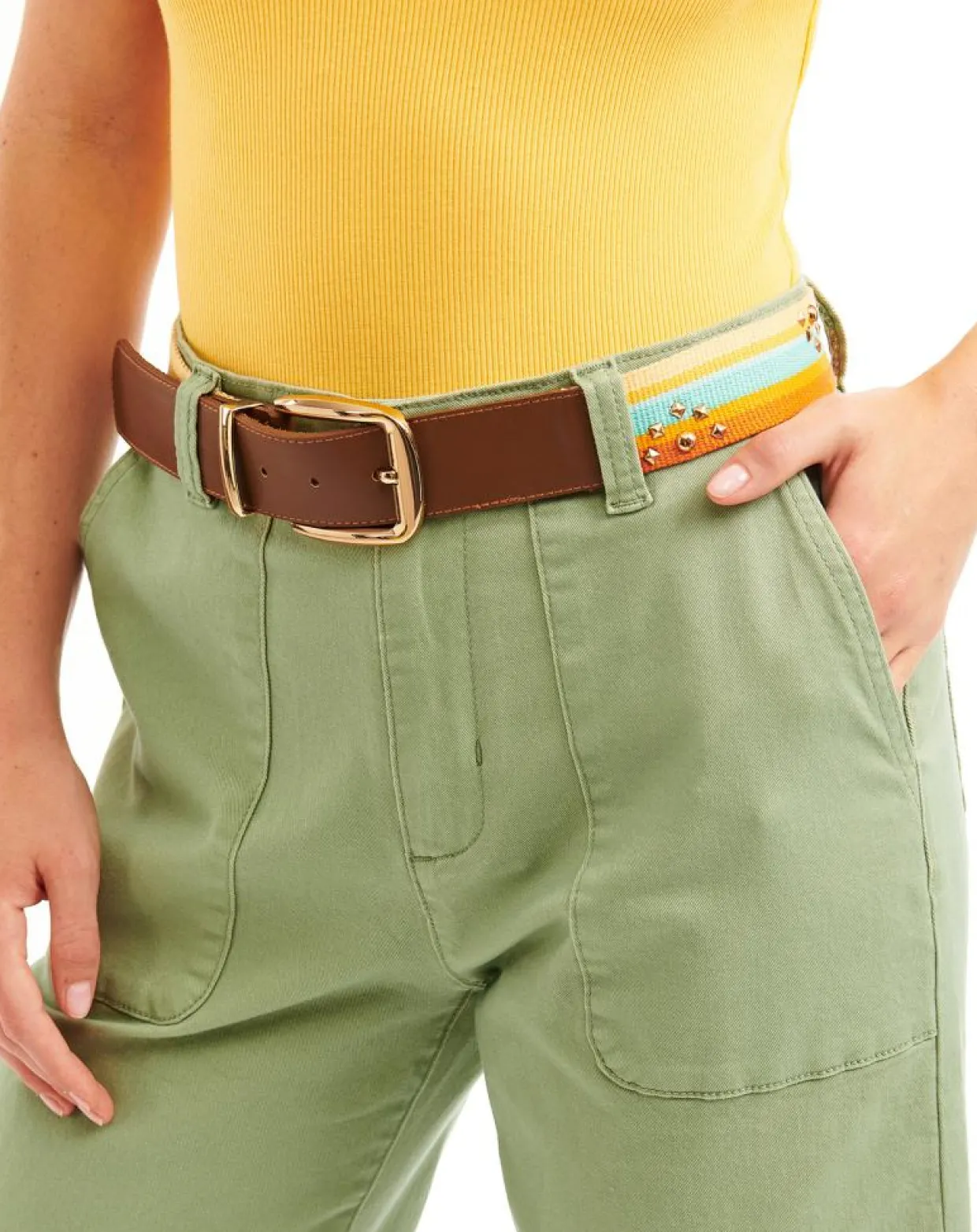 Ceinture en Cuir Eneko marron-Wild Sale