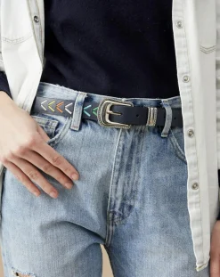 Ceinture en Cuir Kimmy marine-Wild Online
