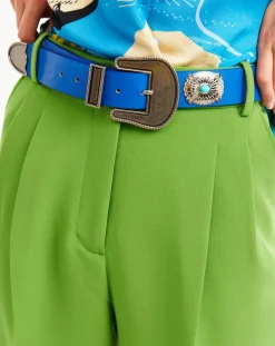 Ceinture en Cuir Kishi bleue-Wild Hot
