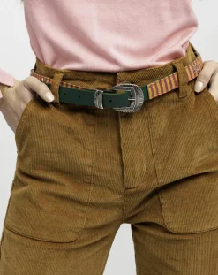 Ceinture en Cuir Sayulita verte-Wild Discount