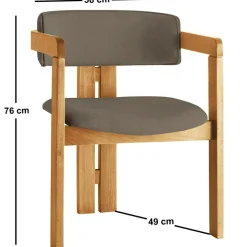 Wooden Art Chaises^Chaise Co chêne/marron - 58x76x49 cm