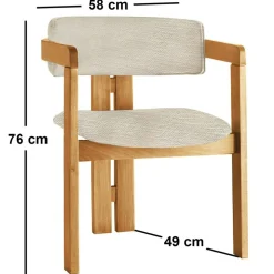 Wooden Art Chaises^Chaise Co gris clair/chêne - 58x76x49 cm