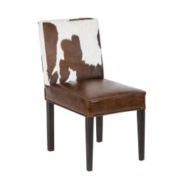 Chaise en peau de vache Acacia Savage Naturel - 46x50x88 cm-Bois & Chiffons Outlet