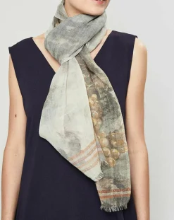Écharpe 100% Laine Un cepage/beige - 60x190 cm-Petrusse