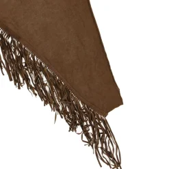 Écharpe avec franges en Cuir camel - 220x92 cm-Hotel Particulier Best